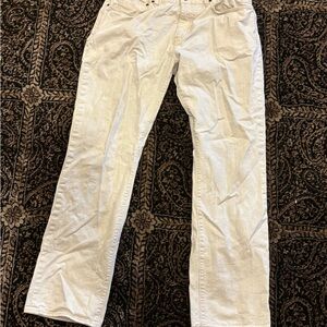 J. Crew White Chinos Cotton Blend Straight Leg 36x32